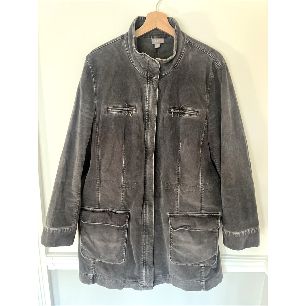 J Jill Corduroy Chore Barn Coat‎ Size Large Gray - Picture 2 of 15
